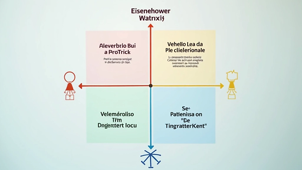 Diagramma della matrice di Eisenhower con quattro quadranti: urgente-importante, non urgente-importante, urgente-non importante, non urgente-non importante
