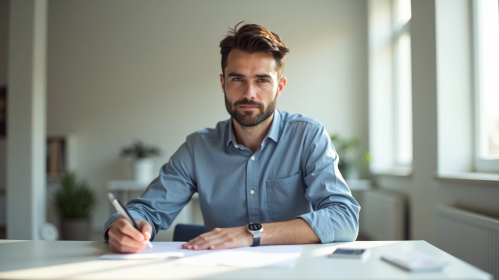 Professionista italiano al desk durante time blocking