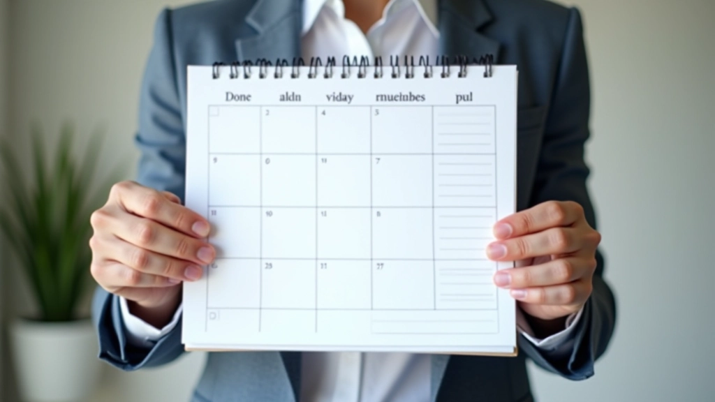 Calendario settimanale con priorità organizzate